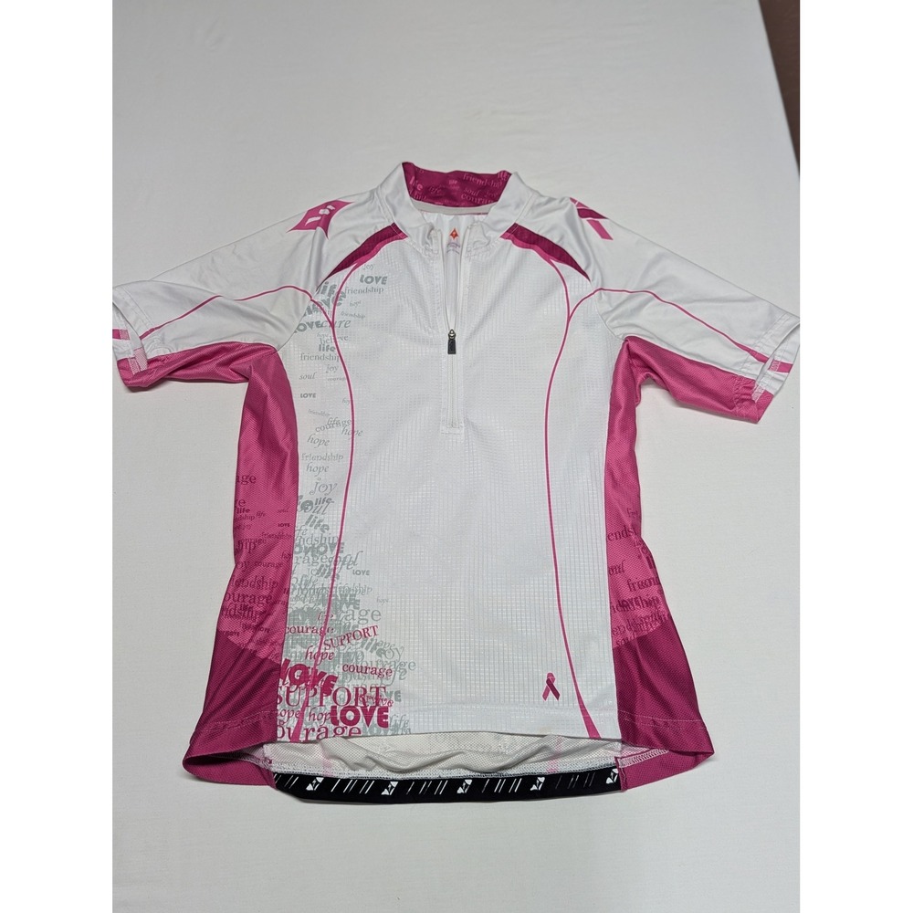 Specialized Womens Cycling Jersey White Pink Breast Cancer Awareness Small